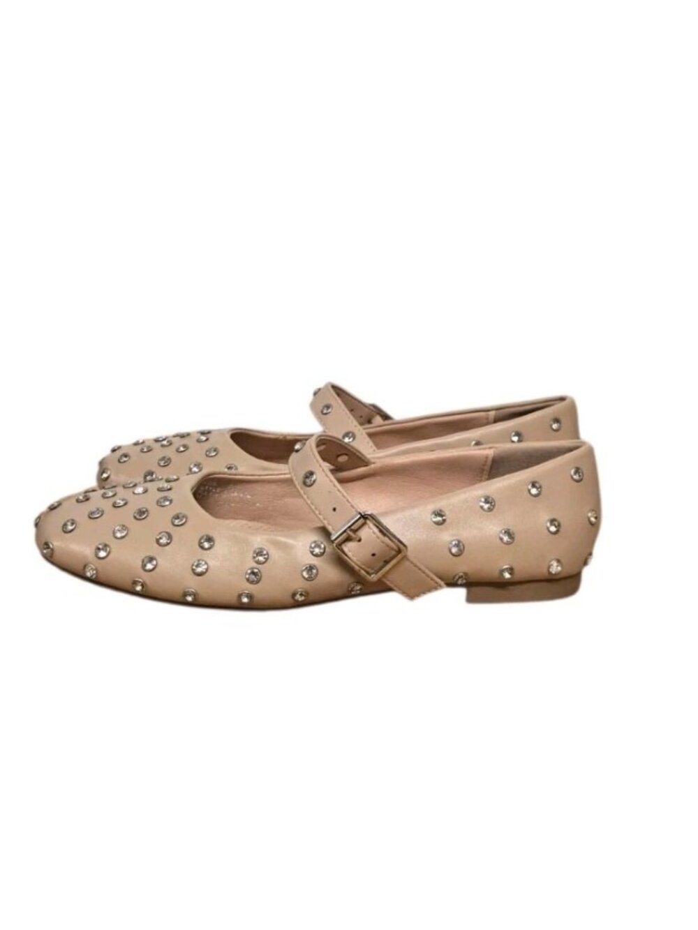 BERNESS Felicity Studded Mary Jane Flats Womens Sz 6.5 Beige Nude Coquette Indie